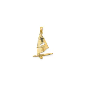 3-D Windsail Surfing Board Charm (14K)