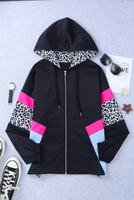 *App Exclusive* Leopard Zip-Up Windbreaker Jacket