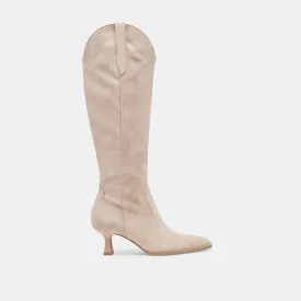 ARIANA WIDE CALF BOOTS TAUPE SUEDE