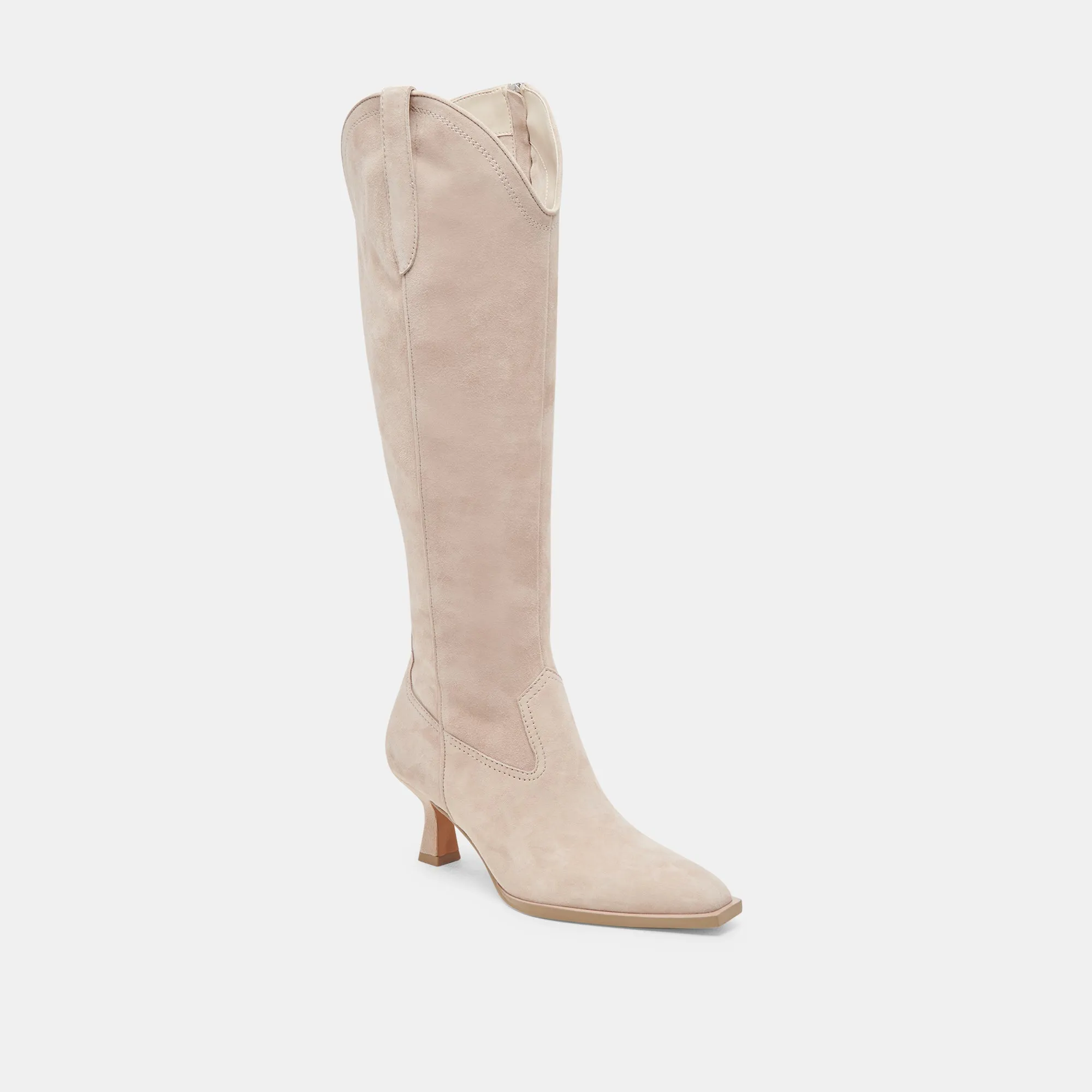 ARIANA WIDE CALF BOOTS TAUPE SUEDE