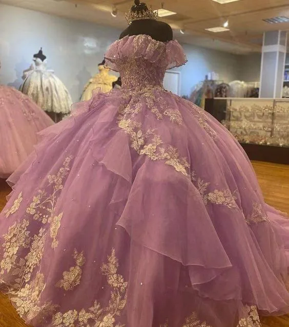 ball gown prom dresses, lilac evening dresses, a line formal dresses    S1837