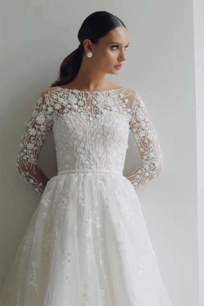 Bennett Long Graceful Sleeve Wedding Dress