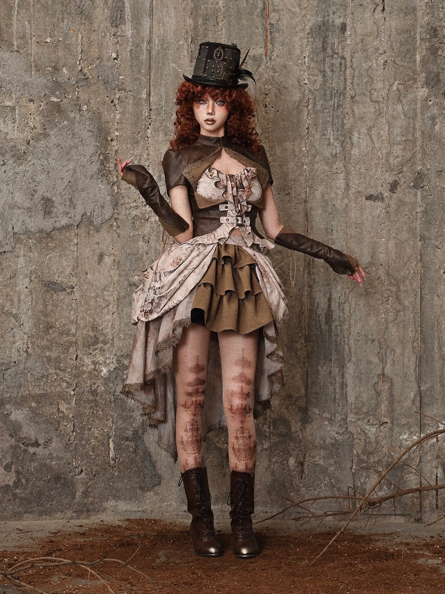 [Blood Supply] Dragon Era steampunk short Cake mini Skirt