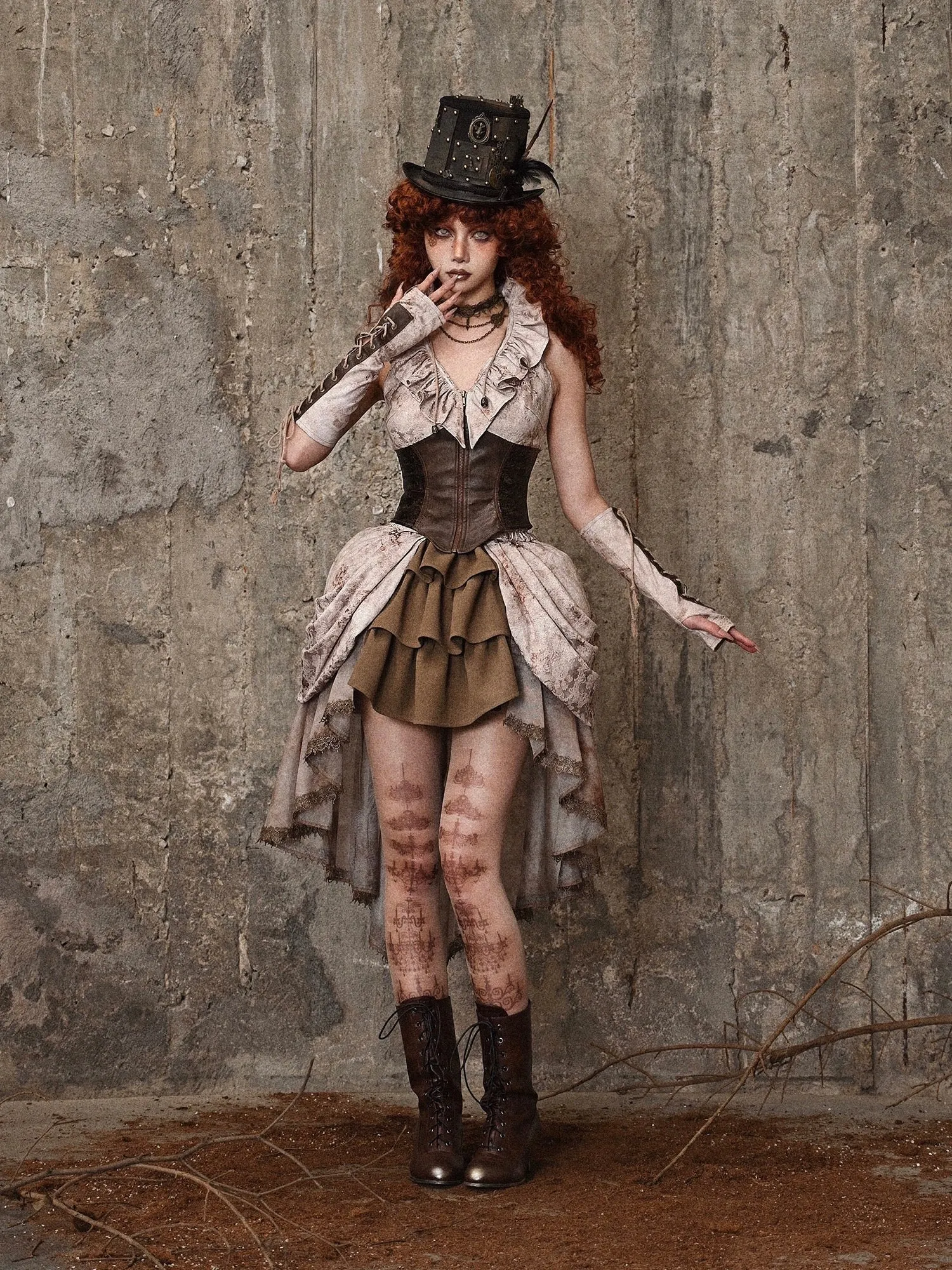 [Blood Supply] Dragon Era steampunk short Cake mini Skirt