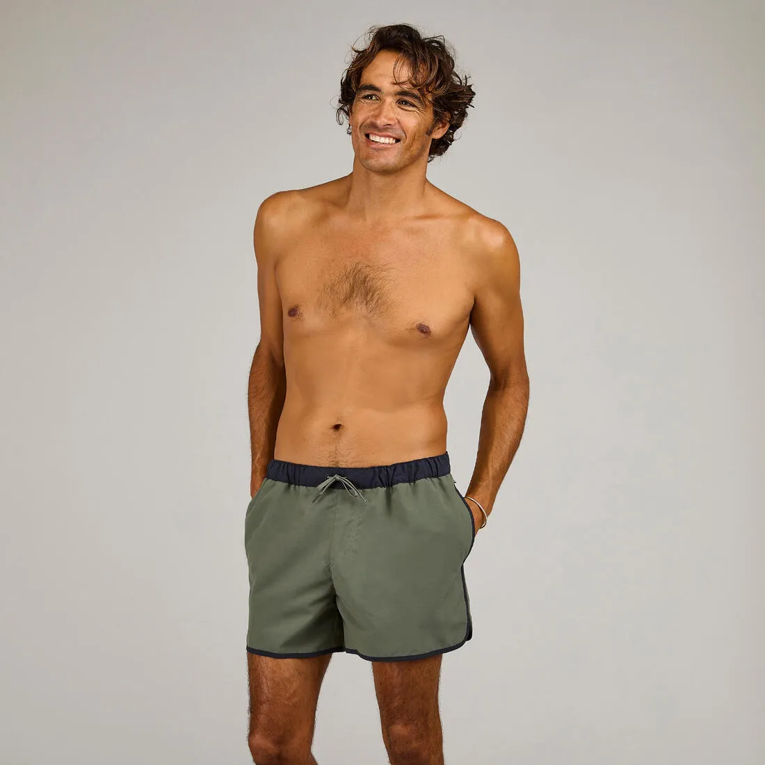 Boardshort surf 100 short SUNSTRIPEGREEN