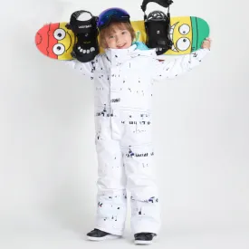 Boy & Girls Unisex Waterproof Colorful Winter Cuty Ski Suit One Piece Snowsuits