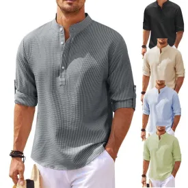 Button Down Shirts for Men Summer Pineapple Texture  Casual Top Men's Clothing