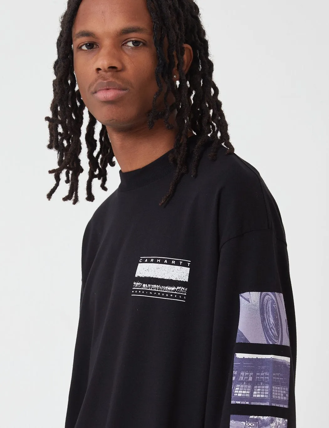 Carhartt-WIP Stack Long Sleeve T-Shirt - Black