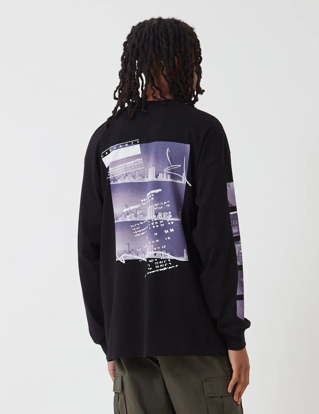 Carhartt-WIP Stack Long Sleeve T-Shirt - Black