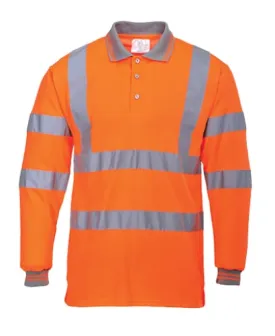 Hi Vis Polo Shirt Long sleeved RIS 3279 Portwest S277