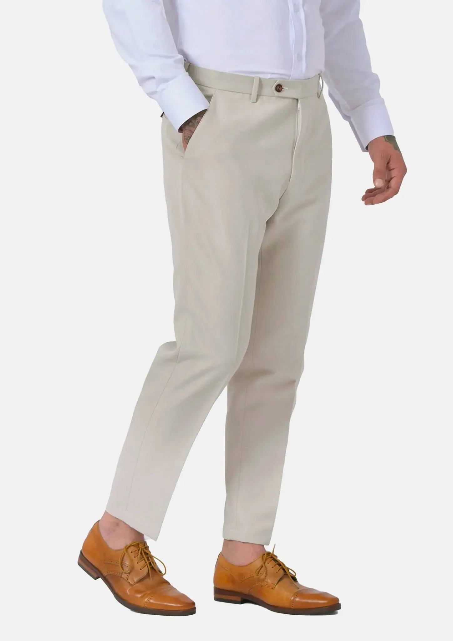 Hudson Ivory Cotton Suit