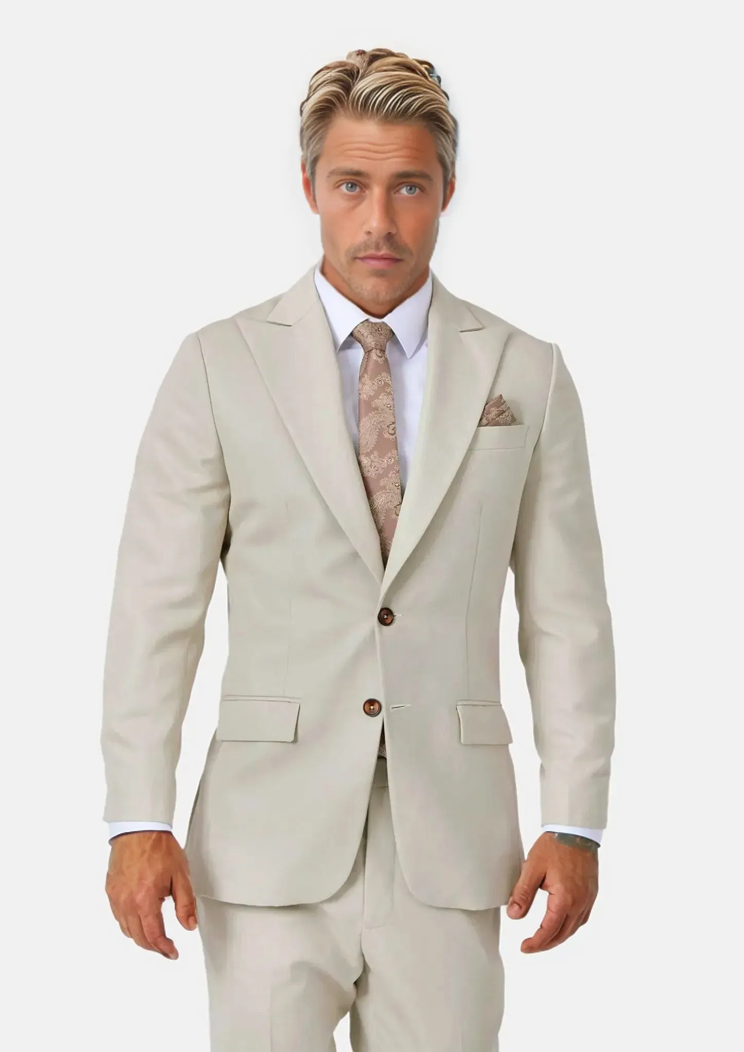 Hudson Ivory Cotton Suit