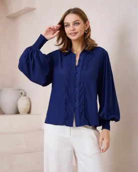 Iris Maxi Maya Bohemian Blouse - Royal Blue