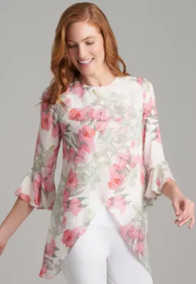 Kate Silk Blouse in Angels Trumpet