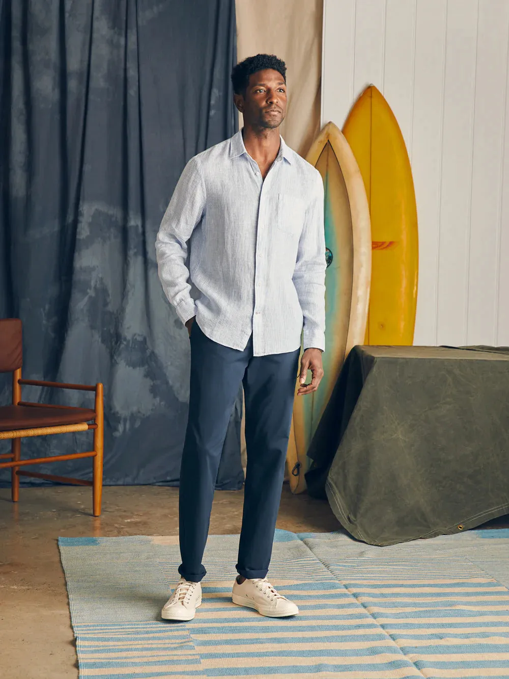 Linen Laguna Shirt - Summer Classic Stripe