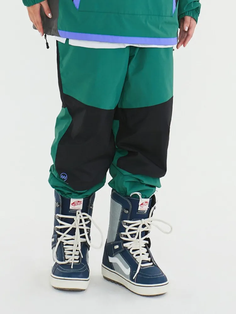 NANDN Colorblock Narrow Mouth Ski Snow Pants - Unisex