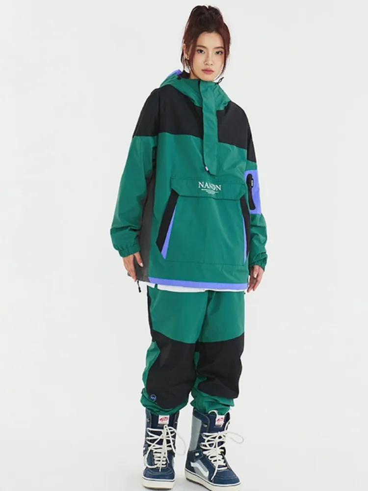 NANDN Colorblock Narrow Mouth Ski Snow Pants - Unisex