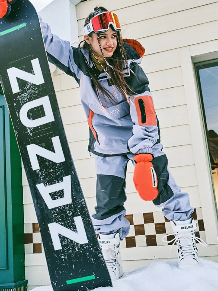 NANDN Colorblock Narrow Mouth Ski Snow Pants - Unisex