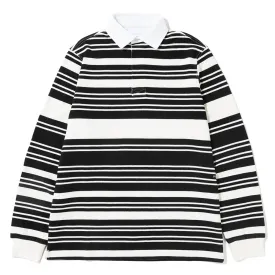 Pop Trading Company Striped Rugby Shirt Off White / Black