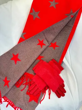 STARBOX SET IN RED WITH GREY STARS