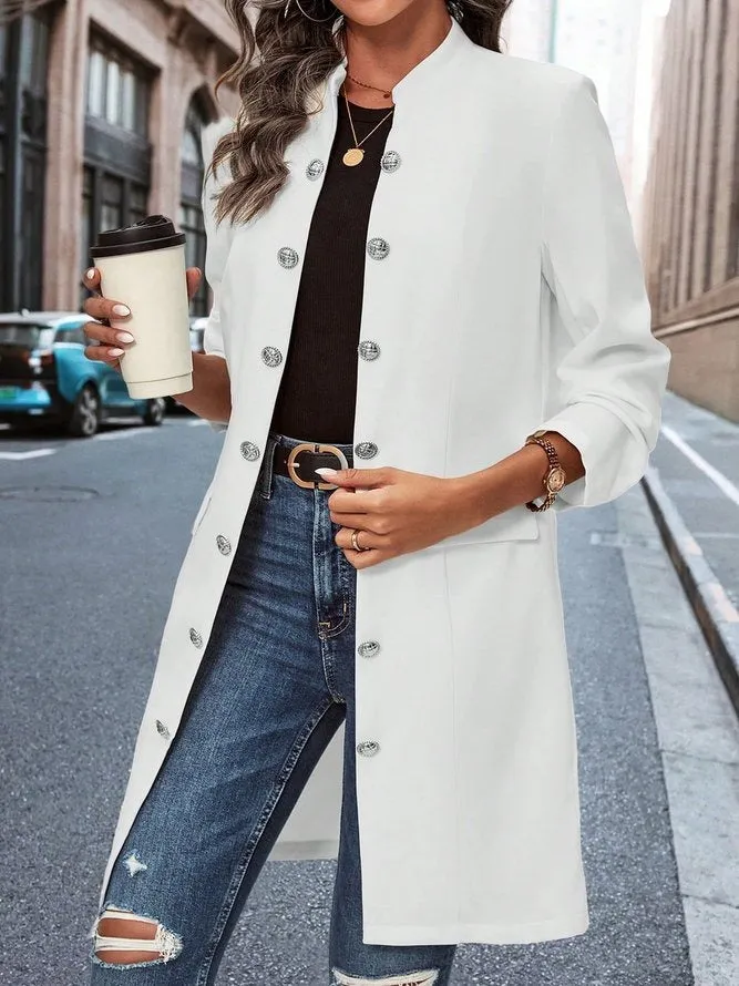 Stylish Long Sleeve White Jacket