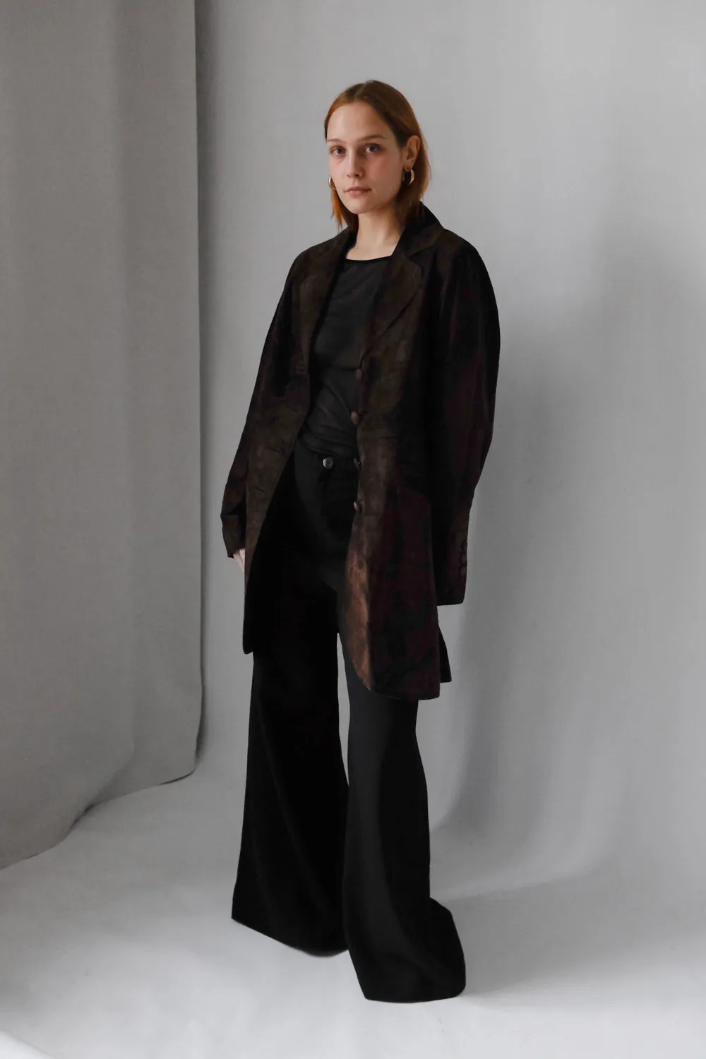 SUEDE LEATHER BROWN VINTAGE COAT