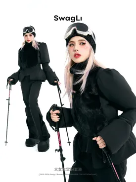 Swagli Black Elegence One-Piece Ski Suit