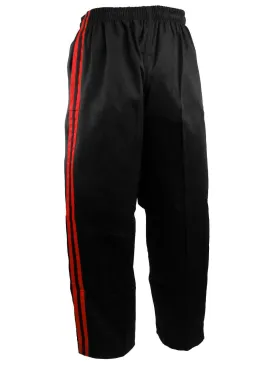 Team Pants, Black, 2 Red Stripes