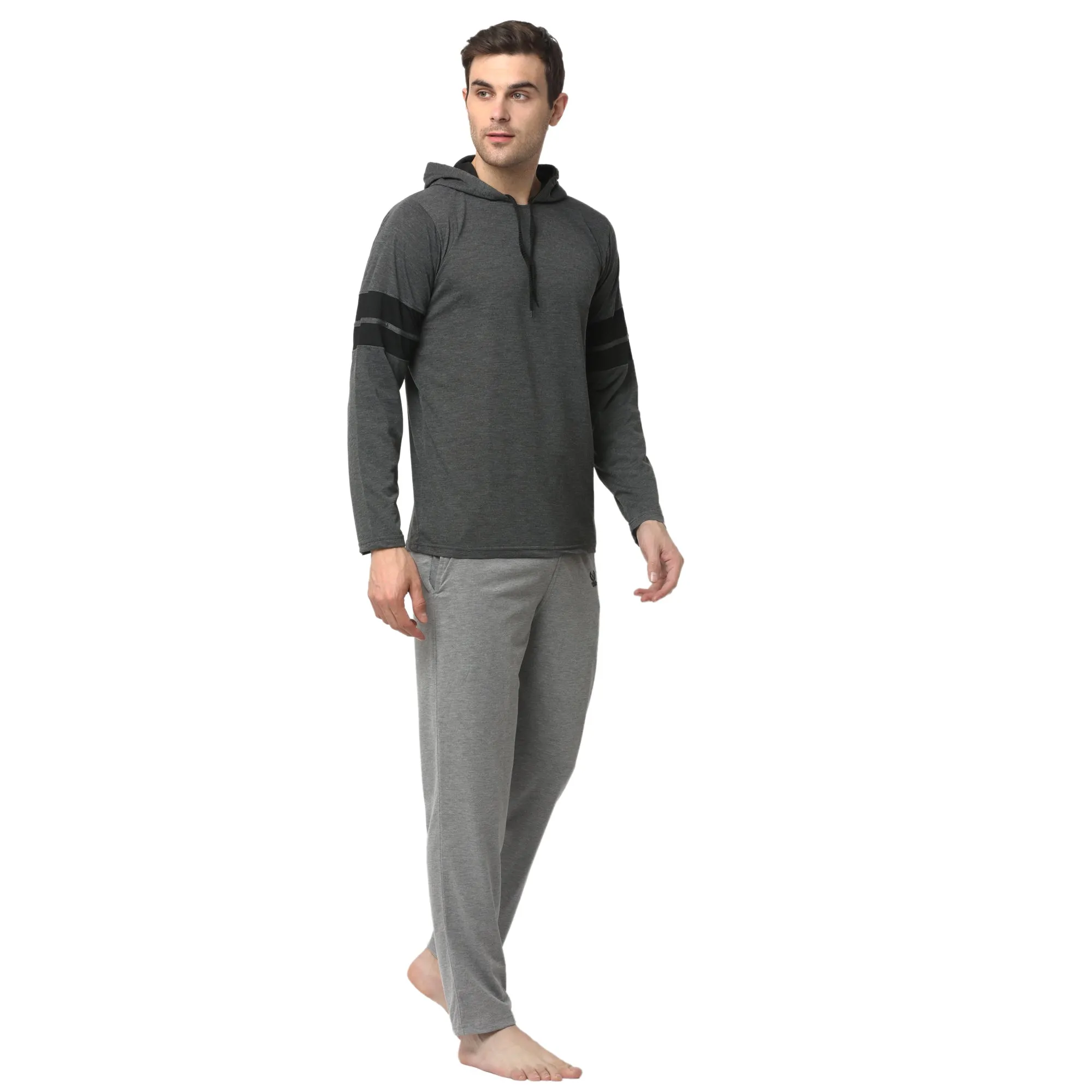 Vimal Jonney Grey Silver Night Suit For Men's