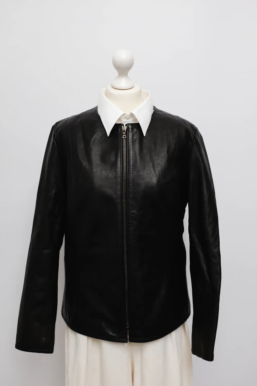 VINTAGE CLEAN BLACK LEATHER JACKET