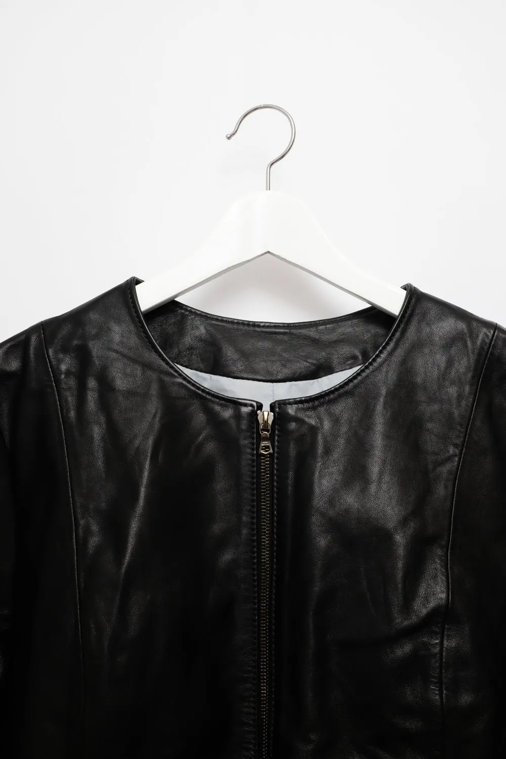 VINTAGE CLEAN BLACK LEATHER JACKET