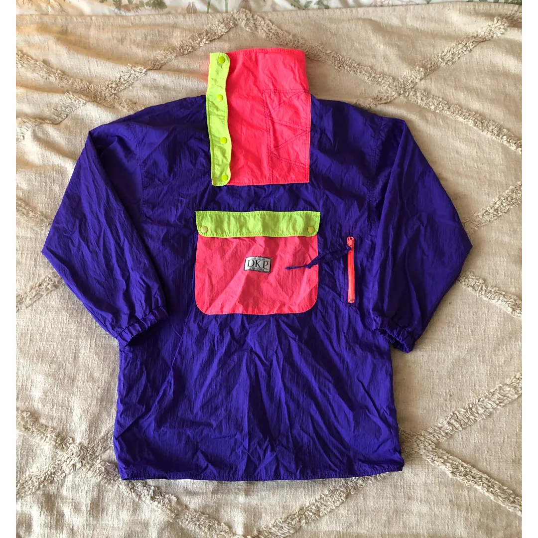 vintage neon windbreaker - xl