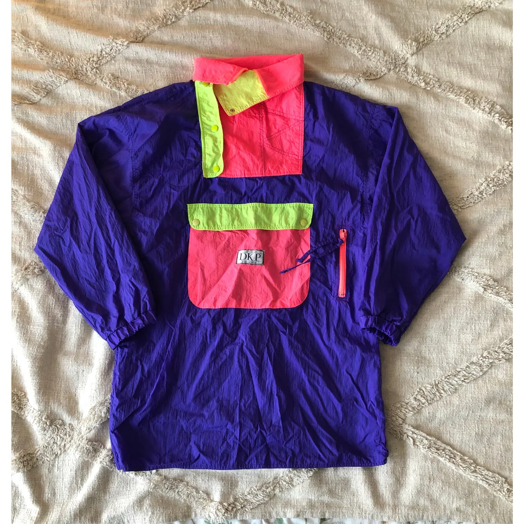 vintage neon windbreaker - xl