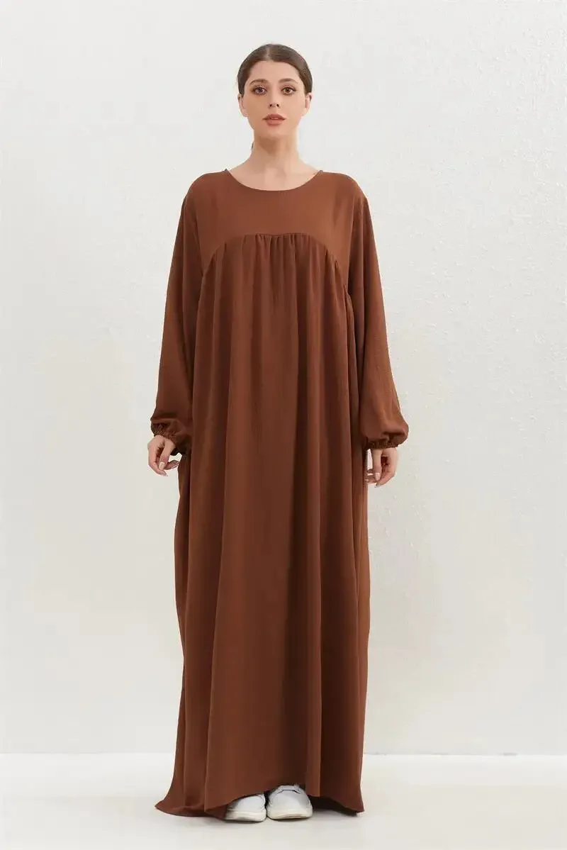 Women O-neck Full Sleeve Maxi Dress