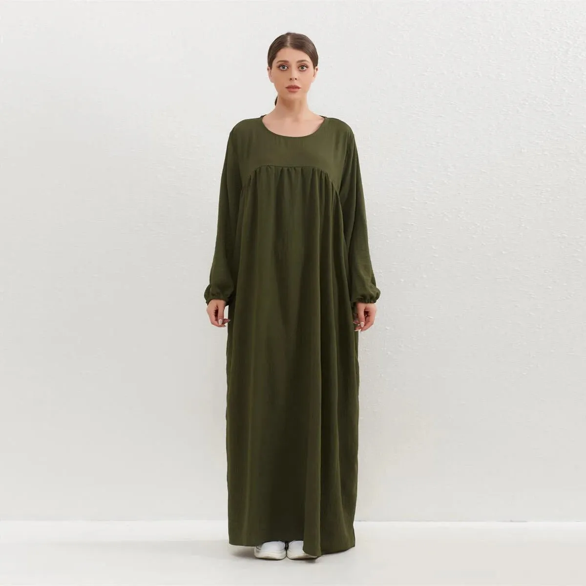 Women O-neck Full Sleeve Maxi Dress