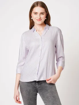 Women Stripe Casual Slim Fit Shirt